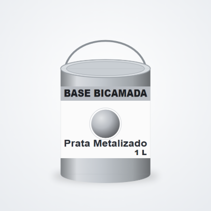 Imagem de Tinta base bicamada Prata Metalizado 1 L