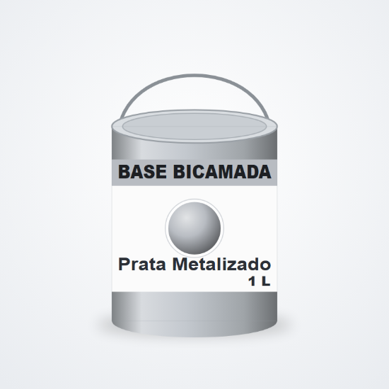 Imagem de Tinta base bicamada Prata Metalizado 1 L