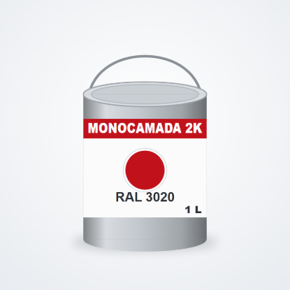 Imagem de Tinta monocamada 2K RAL 3020 Vermelho Tráfego 1 L