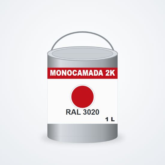 Imagem de Tinta monocamada 2K RAL 3020 Vermelho Tráfego 1 L