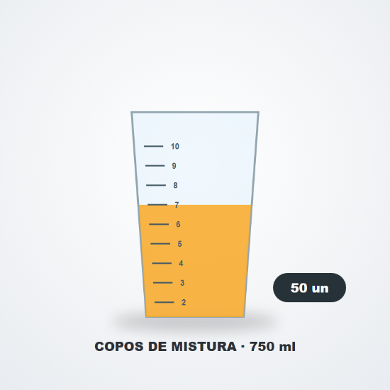Imagem de Copos de mistura graduados 750 ml (50 un)