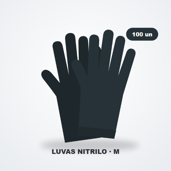 Imagem de Luvas de nitrilo pretas tamanho M (100 un)